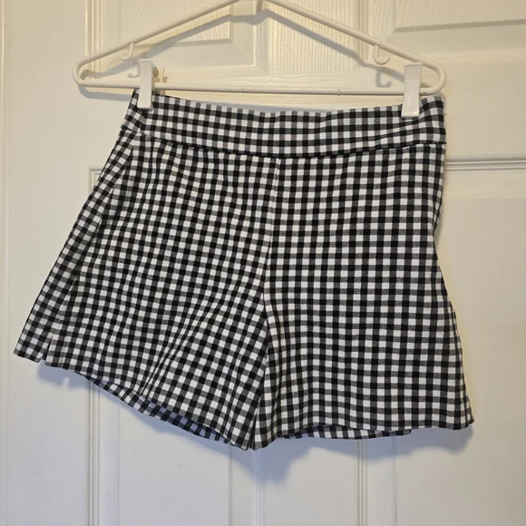 GAP Gingham Black and White High Waist Shorts Size 6 - Picture 2 of 3